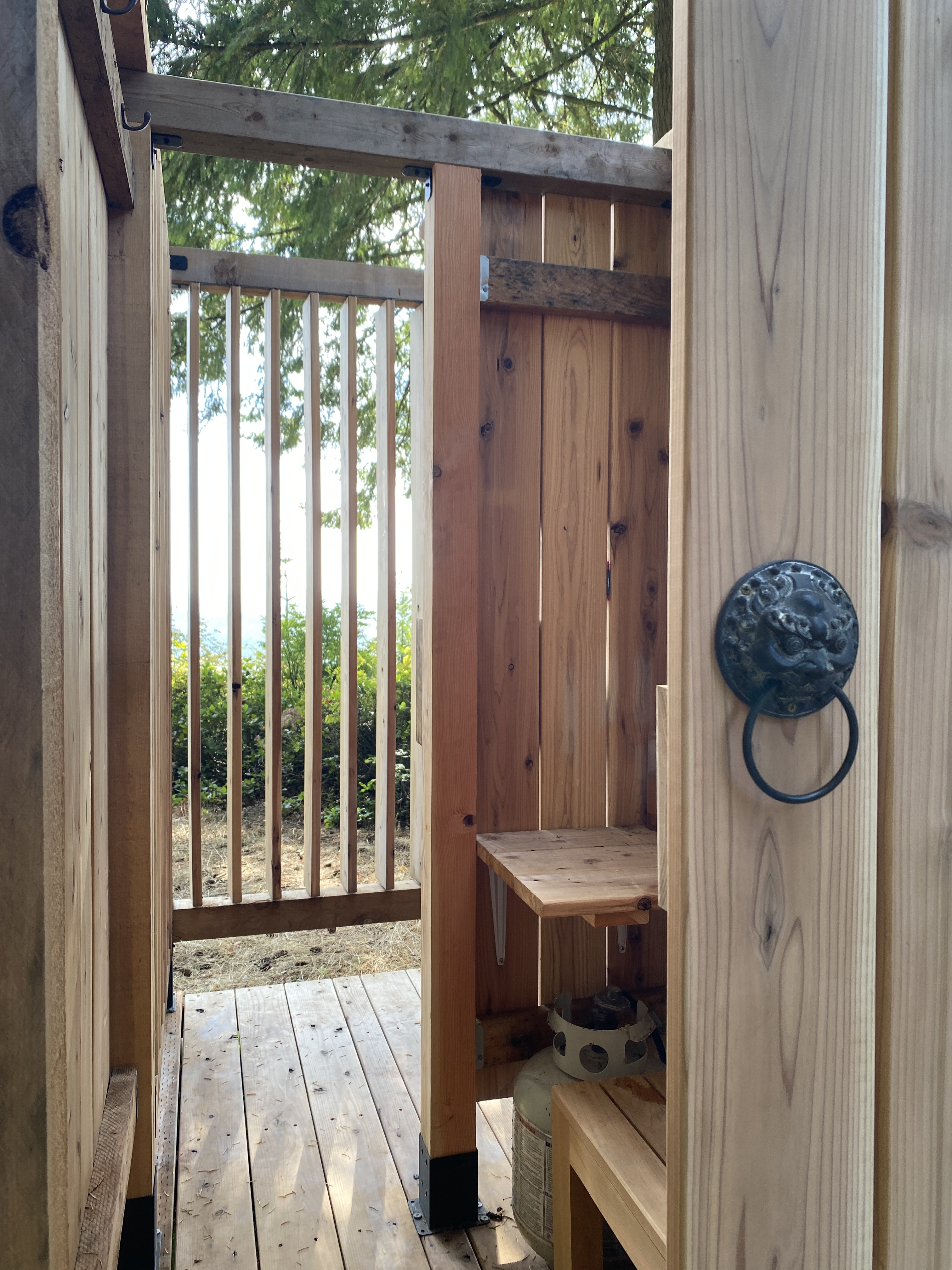 Cedar deck bench detail