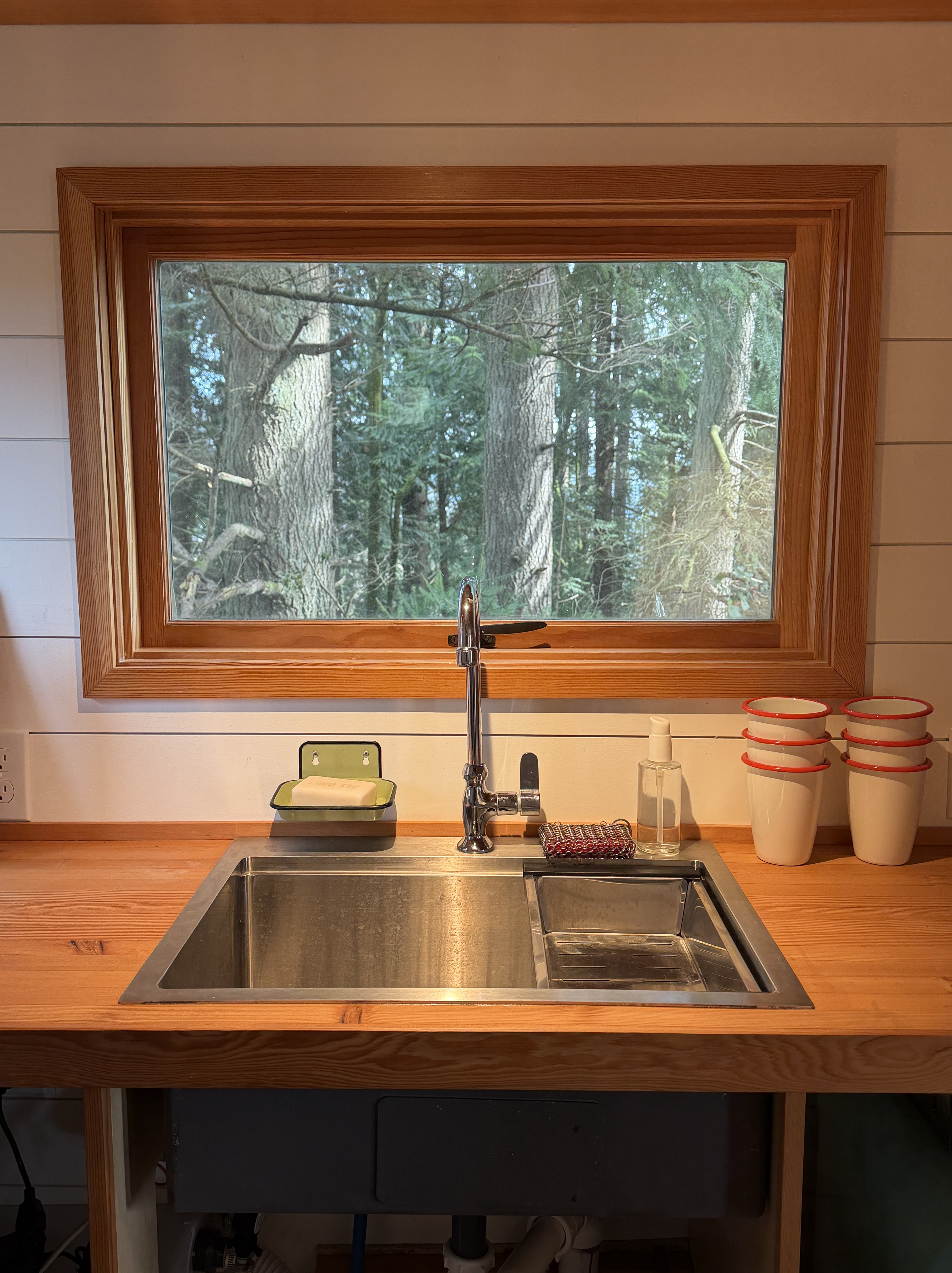 Kitchen window with forest views